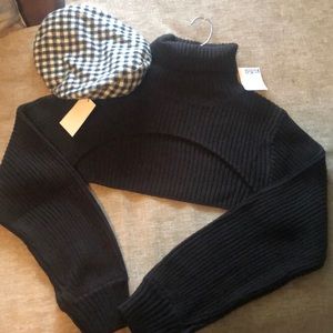 Crop Sweater and Barrette hat